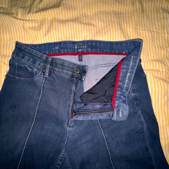 WHBM denim slim ankle jeans piping size 10 - Picture 2 of 9